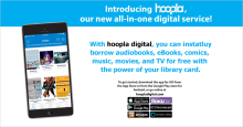 Cell phone image and instructions on how to get hoopla